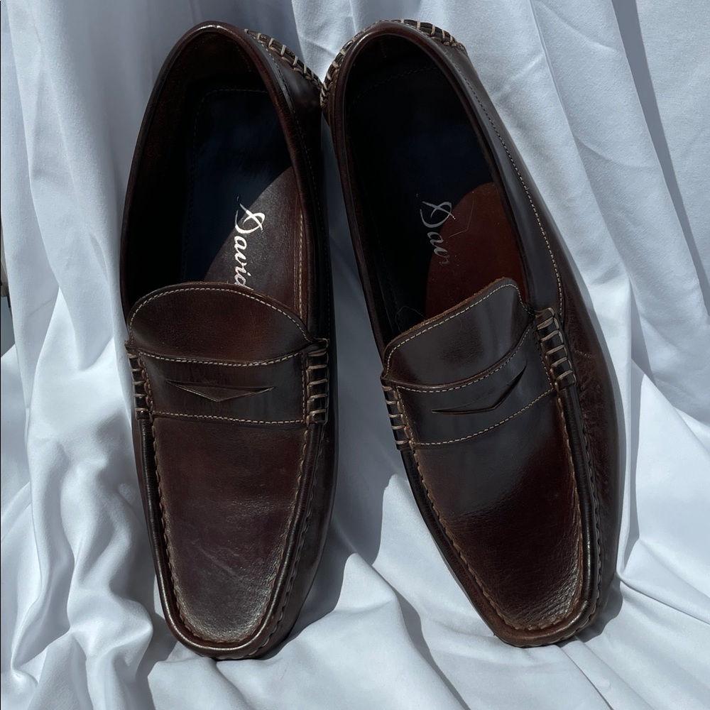 Lux Brown Leather Penny Loafers for Men
